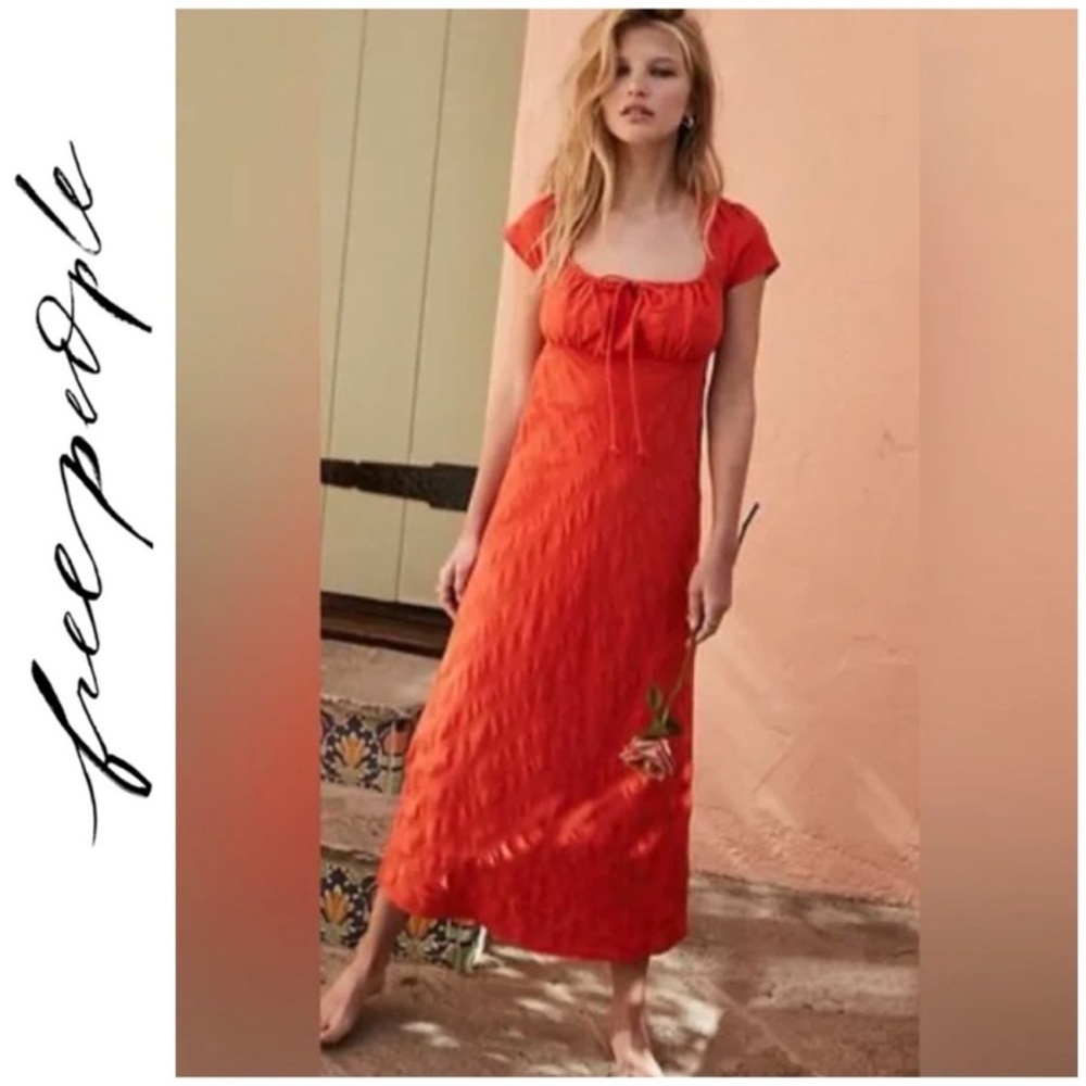 Free people Natalya orange dress NWOT